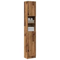 Badkamerkast 32x25,5x190 cm bewerkt hout oud houtkleurig - thumbnail