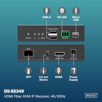 Digitus DS-55349 HDMI-ontvanger HDMI, HDMI-ingang, HDMI-uitgang, SFP, USB, USB-A, USB-A 1.1, Aansluiting voor netvoeding, RS232, Micro-USB, Hoofdtelefoon (3.5 - thumbnail