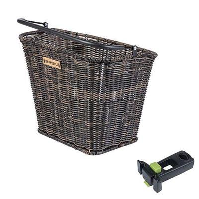 BASIL Mand bremen rattan look klickfix bruin incl. houder