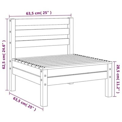 Tuinmiddenbanken 4 st massief grenenhout wit