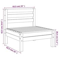 Tuinmiddenbanken 4 st massief grenenhout wit - thumbnail