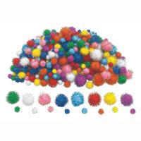 Colorations - glitter pompomps, 300st. - thumbnail