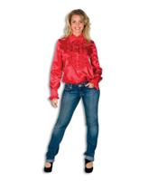 Dames Ruche Blouse Rood - thumbnail
