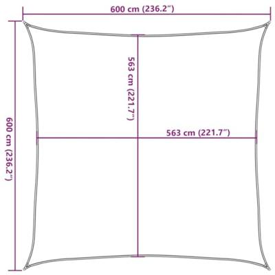 VidaXL Zonnezeil 6x6 m 100% polyester oxford zandkleurig