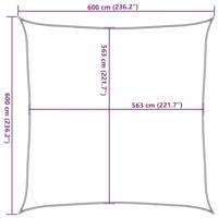 VidaXL Zonnezeil 6x6 m 100% polyester oxford zandkleurig - thumbnail