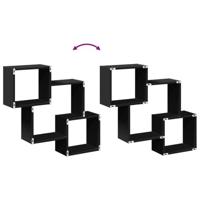 Wandkast 78x18x71 cm bewerkt hout zwart - thumbnail