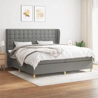 Boxspring met matras stof donkergrijs 200x200 cm - thumbnail