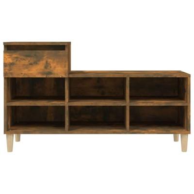 VidaXL Schoenenkast 102x36x60 cm bewerkt hout gerookt eikenkleurig VidaXL Schoenenkast 102x36x60 cm bewerkt hout gerookt eikenkleurig