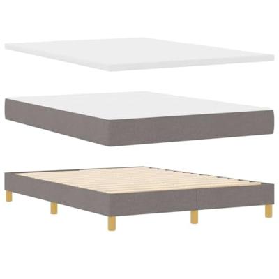 vidaXL Boxspring Bed met Matras & LED Taupe 140x190 cm Stof