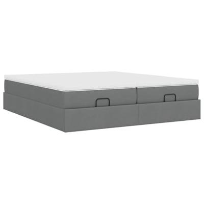 Ottoman bed met matrassen 200x200cm stof donkergrijs