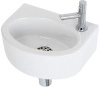 Fonteinset Plieger Orlando Wit 30x22x11CM Kraangat Rechts - thumbnail