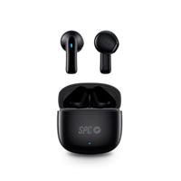 SPC Zion 2 Play – draadloze bluetooth-hoofdtelefoon voor 28-uurs batterij met meerdere ladingen, ultracompact, touch-bediening, handsfree, spraakassistent en USB-C oplaadkoffer, zeer klein, zwart - thumbnail