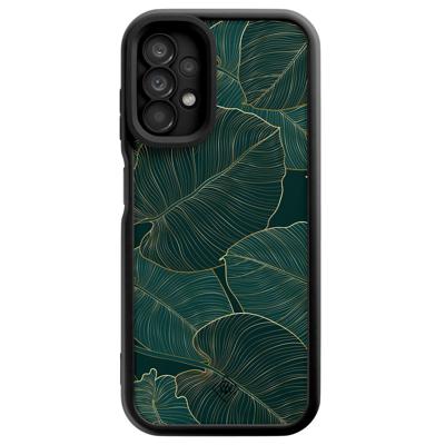 Samsung Galaxy A13 4G zwarte case - Monstera leaves