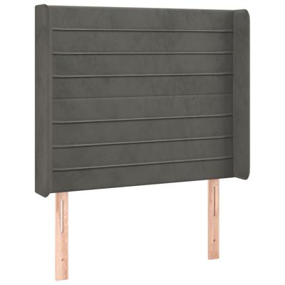 Hoofdbord LED 83x16x118/128 cm fluweel donkergrijs - thumbnail