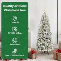 VidaXL Kunstkerstboom wit 120 cm pvc en plastic en staal en pe - thumbnail
