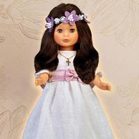 Bruine Communiepop Nancy 48 cm - thumbnail