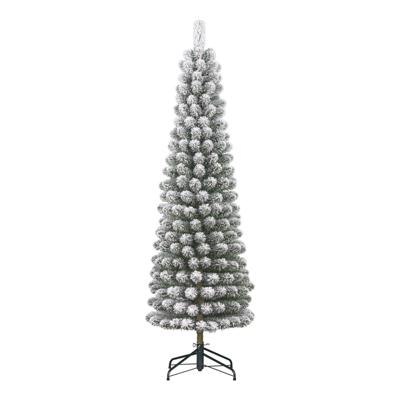 Black Box Trees Charlton Pilar grote kunstkerstboom besneeuwd groen 260cm