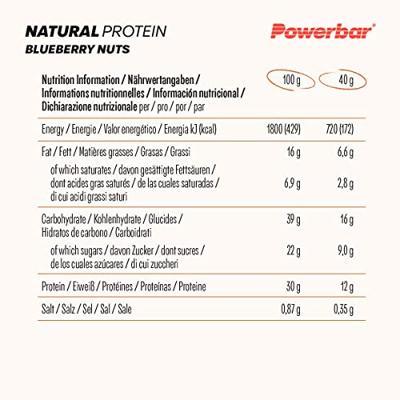 POWERBAR natural protein (18 x 40gr) - blueberry nuts
