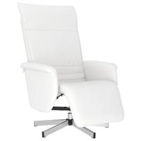 Fauteuil verstelbaar met voetensteun kunstleer wit - thumbnail