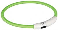 Trixie lichtgevende halsband hond flash usb tpu / nylon groen - thumbnail