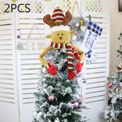2 stuks CX20206 elk patroon kerstboom hanger decoratie grootte: S