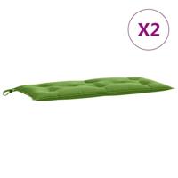 VidaXL Tuinbankkussens 2 st 100x50x7 cm stof gemêleerd groen - thumbnail