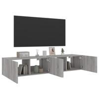 Tv-wandmeubels met LED 2 st 80x35x31 cm grijs sonoma - thumbnail