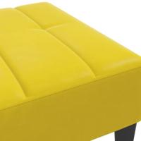 Voetenbank 77x55x31 cm fluweel geel - thumbnail