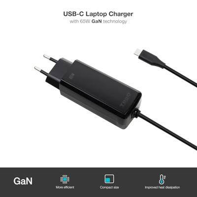 Oplader TooQ TQLC-USBCGAN65PD-C Zwart 65 W