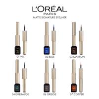 L’Oréal Paris Matte Signature Eyeliner van Superliner - Matte Liquid Eyeliner - 04 Emeraude - Groene Waterproof Eyeliner, Groen Oogpotlood - 10,8 ml - thumbnail