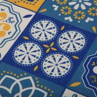 Tafelloper Versa Mozaïek Geel Polyester (44,5 x 0,5 x 154 cm) - thumbnail