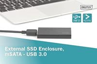 DIGITUS DA-71112 - Storage enclosure - mSATA - SATA 6Gb/s - 6 Gbit/s - USB 3.0 - zwart - thumbnail