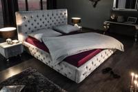 Design tweepersoonsbed PARIS 180x200cm grijs fluweel Chesterfield - 39992 - thumbnail