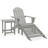 Tuinstoel Adirondack voetenbank tafel massief vurenhout grijs - thumbnail
