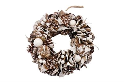 HBX Natural Living Krans northern glow snow d30cm wit