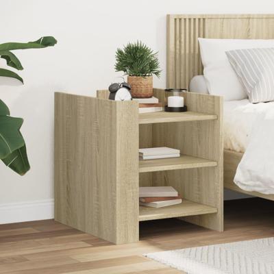 Nachtkastje 45x50x50 cm bewerkt hout sonoma eikenkleurig