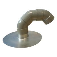 SET - Aluminium plakplaat + 3x bocht 45° - t.b.v. kabeldoorvoer - thumbnail