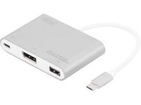 Digitus DisplayPort / USB Adapter [1x USB-C 2.0 stekker - 1x DisplayPort bus, USB 2.0 bus A, USB-C bus] Aluminium, Zilver - thumbnail