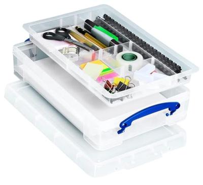 Really Useful Box opbergdoos 4 liter met divider, transparant Really Useful Box opbergdoos 4 liter met divider, transparant