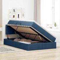 Opbergbed met matras met matras Blauw 120 x 200 cm Bewerkt hout - thumbnail