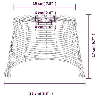 VidaXL Plafondlampenkap ø25x17 cm wicker bruin VidaXL Plafondlampenkap ø25x17 cm wicker bruin