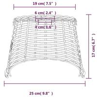 VidaXL Plafondlampenkap ø25x17 cm wicker bruin - thumbnail