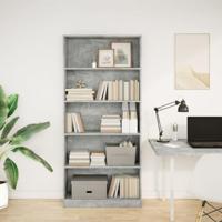 Boekenkast 80x24x176 cm bewerkt hout betongrijs - thumbnail