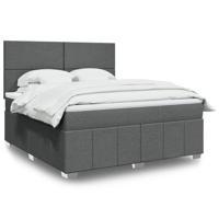 Boxspring met matras stof donkergrijs 180x200 cm - thumbnail