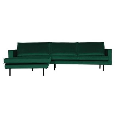 WOOOD Loungebank 'Rodeo' Links, Velvet, kleur Green Forest