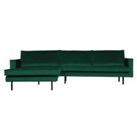 WOOOD Loungebank 'Rodeo' Links, Velvet, kleur Green Forest - thumbnail