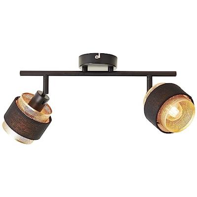 Brilliant 2-lichts plafondlampGrove zwart met goud - 99301/86
