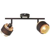 Brilliant 2-lichts plafondlampGrove zwart met goud - 99301/86 - thumbnail
