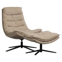 Woood Kube fauteuil met hocker Naturel - thumbnail