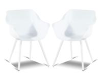 Set van 2 tuinstoelen SOLO wit met ronde poten aluminium - thumbnail